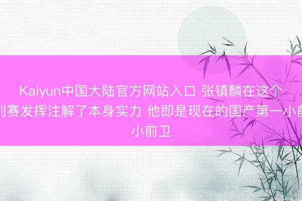 Kaiyun中国大陆官方网站入口 张镇麟在这个系列赛发挥注解了本身实力 他即是现在的国产第一小前卫