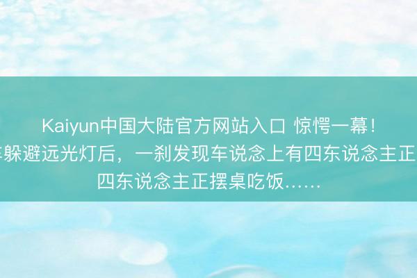 Kaiyun中国大陆官方网站入口 惊愕一幕！司机夜间行车躲避远光灯后，一刹发现车说念上有四东说念主正摆桌吃饭……